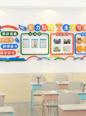 班级文化墙作品展示墙评比栏墙贴