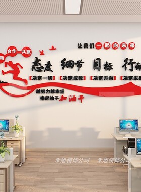 禾旭办公室励志标语亚克力墙贴