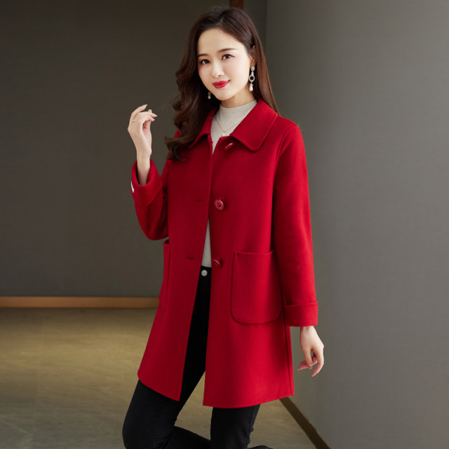 Shengcai sheep wool double-sided woolen mid-length simple woolen wool