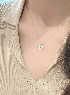 迪士尼蝴蝶结项链女款轻奢小众高级感锁骨链送女友闺蜜生日礼物