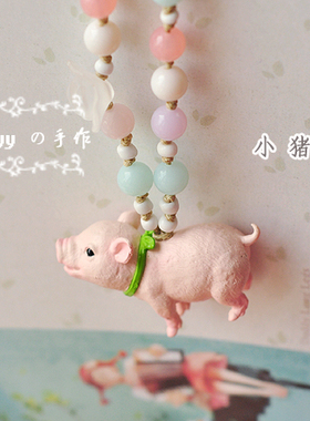 可爱萌小动物企鹅糖果项链