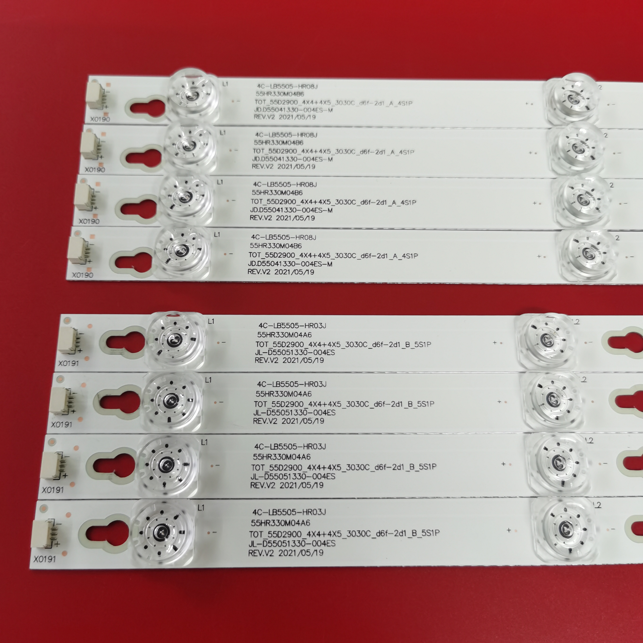 适用TCL D55A620U D55A630U灯条D55A810灯条L55P2-UD 55D29背光灯-图0