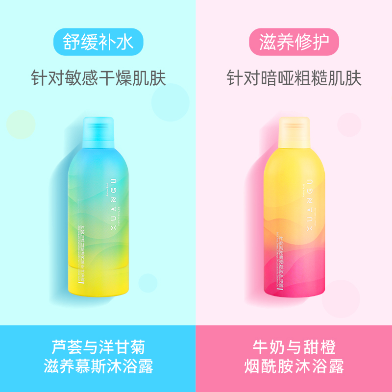 宣谷旗舰店宣谷金箔沐浴露烟酰胺焕白保湿滋润全身嫩滑持久留香沐浴乳液男女2