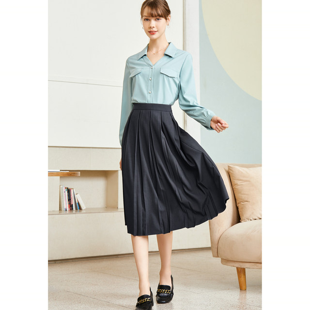 Betu long-sleeved shirt for women with lapel fake bag cover design niche top commuting 2024 autumn outfit new style