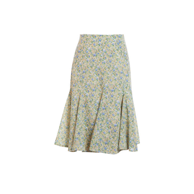 Betu Baitu skirt French high waist floral fish tail