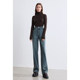 Betu high-waisted ສີຕົ້ນສະບັບ jeans ກາງເກງຂາກວ້າງຂອງແມ່ຍິງ 2026 ພາກຮຽນ spring ກາງເກງກະທັດຮັດໃຫມ່