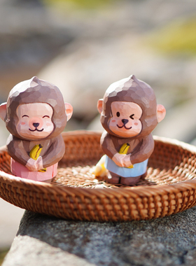 悟空蕉个朋友生肖猴摆件齐天大圣猴子木雕桌面创意送朋友生日礼物