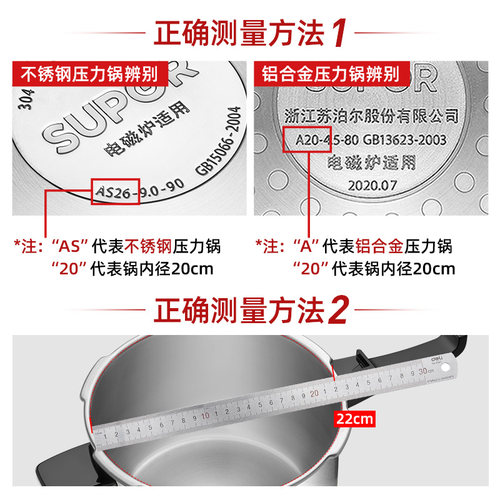 苏泊尔密封圈不锈钢原厂正品高压锅升级加厚防爆压力锅零件配件TJ - 图3