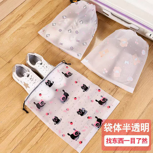 鞋子收纳袋可爱小猫新款防水防尘束口抽绳家用装鞋旅游便携式装鞋 - 图2