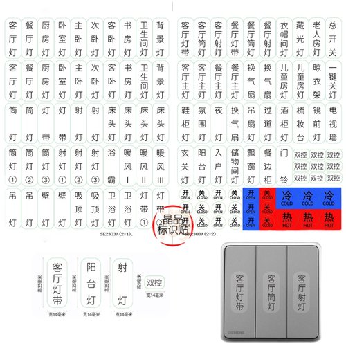 开关面板标识贴纸标签指示灯墙壁插座提示贴新款透明夜光发光长效 - 图3