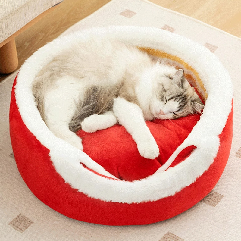 猫窝冬天保暖封闭式安全感猫咪睡窝可拆洗四季通用小猫被窝新年窝