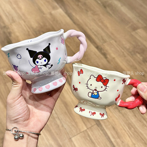 正版三丽鸥联名马克杯女库洛米杯子可爱美乐蒂陶瓷杯儿童水杯礼物 - 图3