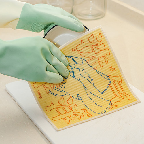 左咸敦道海绵擦压缩木浆棉洗碗巾海绵刷不沾油魔力擦厨房锅刷抹布 - 图1