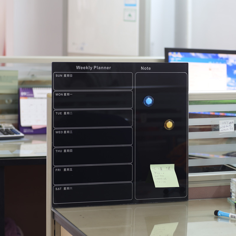 玻璃白板日历记事板写字板钢化会议办公记事板桌面白板-图2