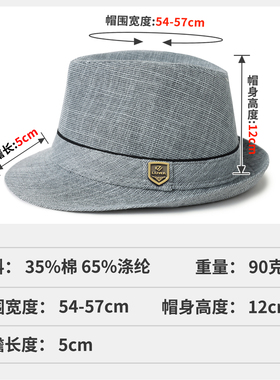 路瓦秋季男士透气防晒爵士帽高档