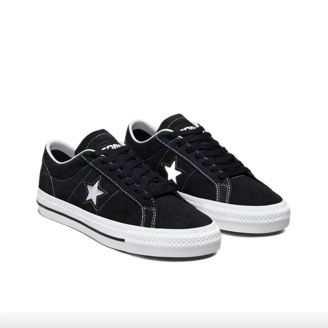 Converse/匡威正品One star pro黑色翻毛皮男女低帮帆布鞋171327C - 图0