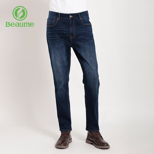 beaume宝美男女士休闲牛仔裤北客户外修身直筒弹力小脚裤子 - 图1