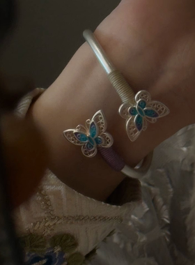 高级感轻奢足银999蝴蝶手镯