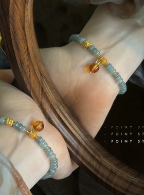 【3件5.8折】百搭合香珠串珠手链小众设计感木珠叠戴手饰品手串女