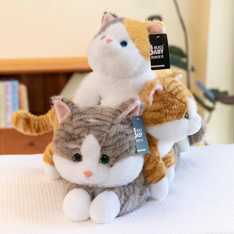 正版抱抱宝贝仿真趴趴猫抱枕儿童公仔送女生创意玩偶毛绒玩具礼物