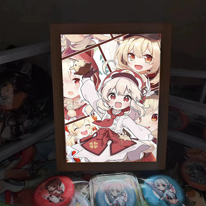 万叶原神周边灯光画散兵胡桃雷神里绫华可莉灯光画生日礼物小夜灯