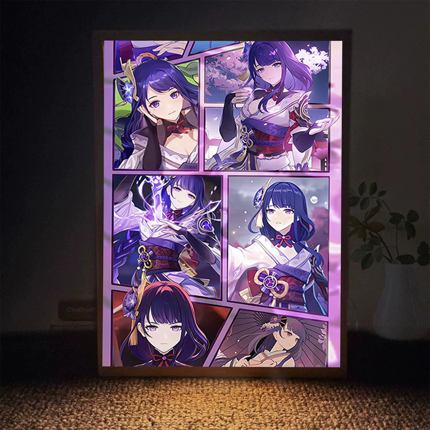 万叶原神周边灯光画散兵胡桃雷神里绫华可莉灯光画生日礼物小夜灯