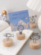 Retro wooden cute metal vertical ornament note holder