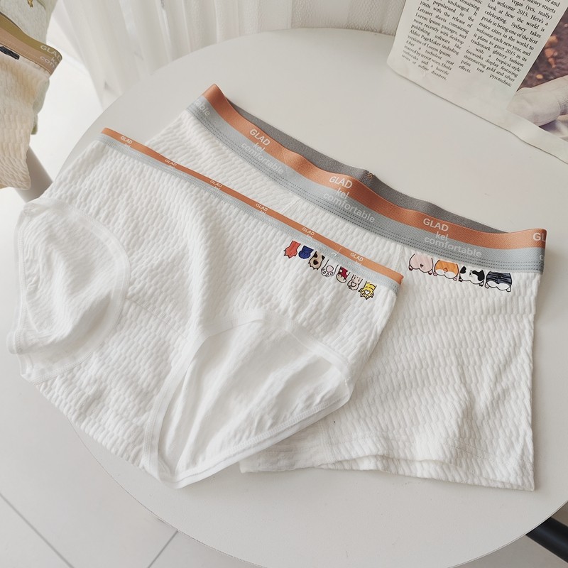 婴儿棉！奶油可爱情侣内裤纯棉一男一女简约透气短裤衩春夏2024新,淘宝优惠券,粉丝福利购,淘宝优惠卷