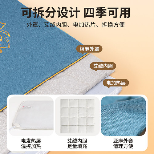 艾绒坐垫电加热艾草电热毯艾叶艾灸热敷毯艾蒿坐灸垫臀部坐灸养生 - 图2