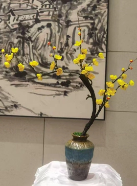 新中式仿真腊梅陶瓷花瓶摆件