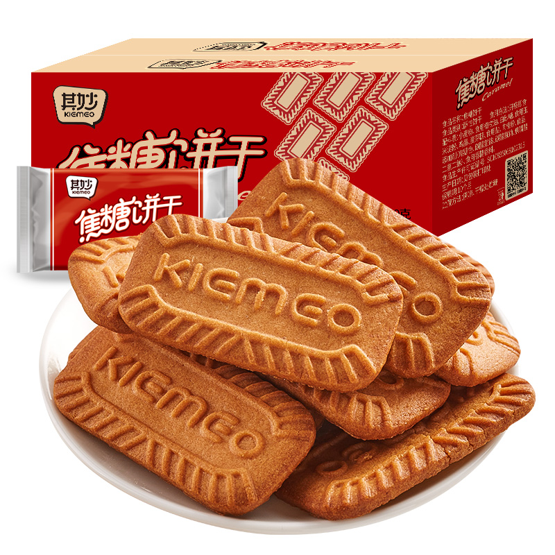 其妙焦糖饼干单独小包装整箱早餐比利时风味解馋零食小吃休闲食品