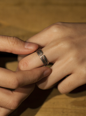 原创设计纯银剃须刀片送礼物戒指