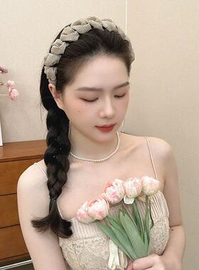 波点褶皱齿梳发箍女蓬松高颅顶