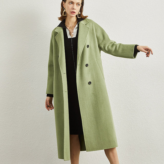 High-end mid-length double-sided cashmere coat