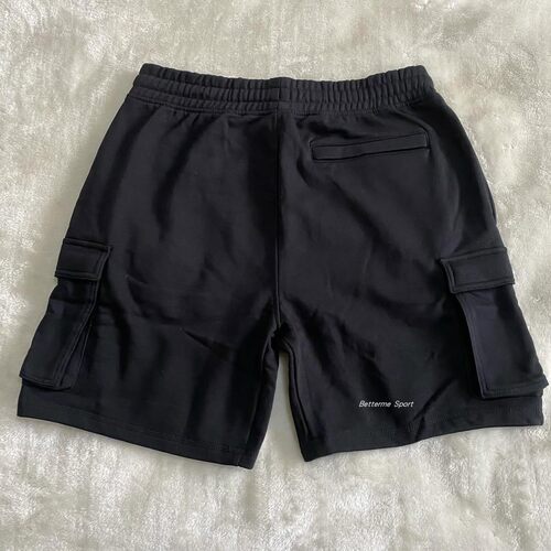 gym_shark毛圈运动健身训练日常运动休闲鲨鱼短裤休闲黑色五分裤 - 图0
