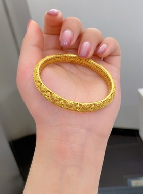 黄金包银手镯女款花丝手镯子送礼