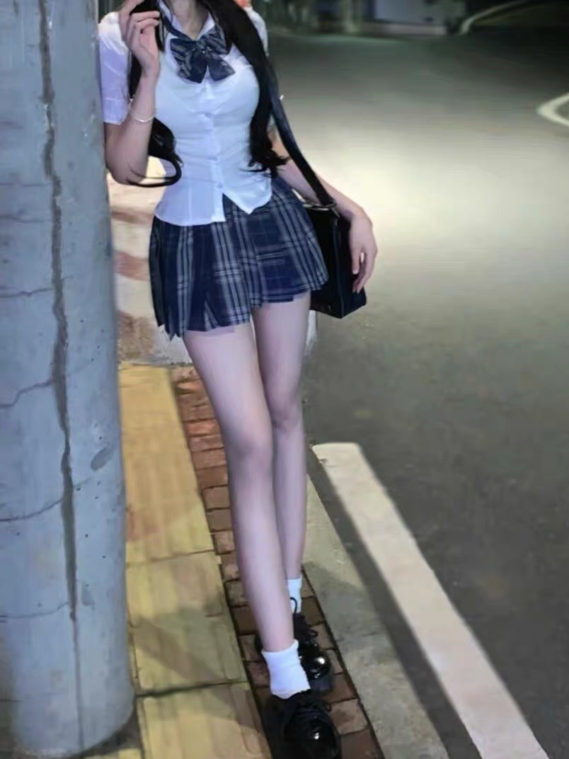 收腰衬衫短袖纯欲学院风套装夏季jk制服白色衬衣女短款小个子上衣 - 图2