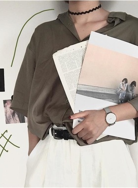 脖子饰品锁骨链女短款颈带黑色波浪弹性松紧项圈韩版森系简约学生