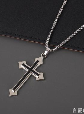 十字架吊坠男士项链潮牌百搭男款