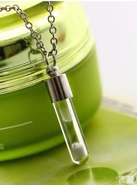 迷你许愿玻璃瓶项链拧丝可打开