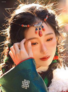 汉服面纱古风流苏挂耳面帘古装