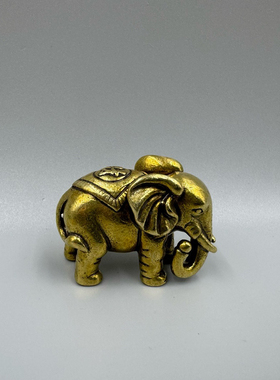 实心铜大象一对 全铜福象摆件迷你可爱铜大象小铜象纯铜桌面摆件
