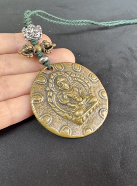 藏传长寿佛牌民族风复古做旧挂件