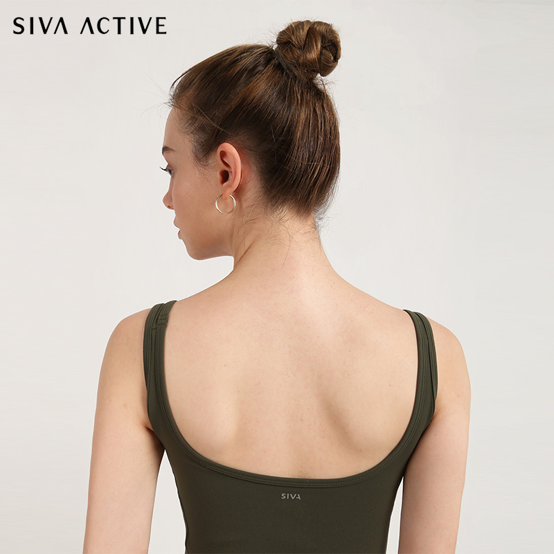 SIVA运动背心女 瑜伽背心女带胸垫美背 防震跑步背心式内衣文胸 - 图1