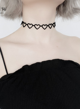 choker锁骨链黑色暗黑系脖子饰品