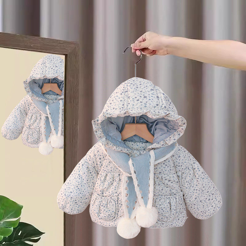 女童秋冬季加绒加厚棉服宝宝保暖棉袄儿童碎花上衣外套洋气冬装潮,淘宝优惠券,粉丝福利购,淘宝优惠卷