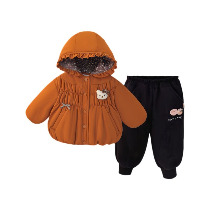 女宝加绒加厚棉服套装外出婴幼儿两件套分体儿童衣服保暖女童冬装,淘宝优惠券,粉丝福利购,淘宝优惠卷