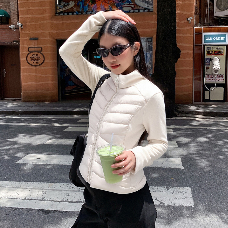 NOW真维斯黑色夹棉轻薄外套女2026新款秋冬修身羽绒服冲锋衣内胆,淘宝优惠券,粉丝福利购,淘宝优惠卷