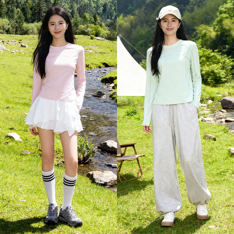 KV真维斯紫色运动速干衣女长袖t恤春秋百搭上衣户外健身登山t恤女,淘宝优惠券,粉丝福利购,淘宝优惠卷