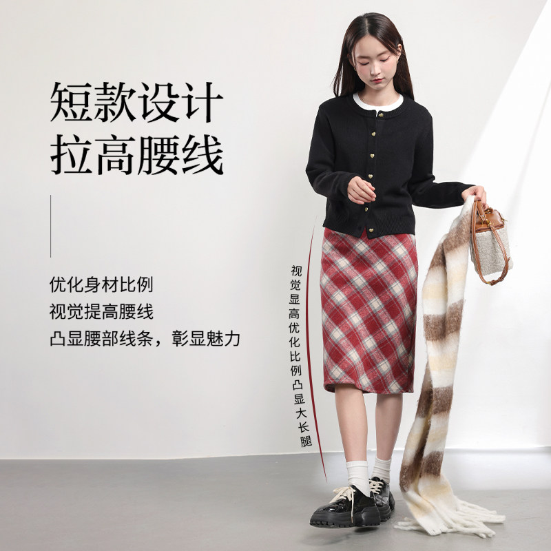 NOB真维斯红色小香风针织毛衣开衫加厚外套女新款秋冬本命年衣服,淘宝优惠券,粉丝福利购,淘宝优惠卷